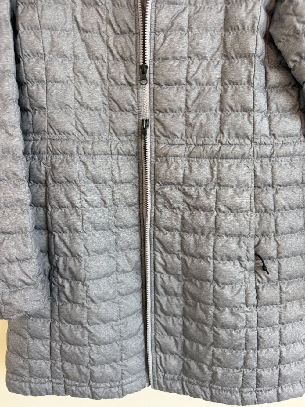 The North Face ThermoBall Eco Parka 2 Grey Heather Hooded Coat L - Picture 4 of 13